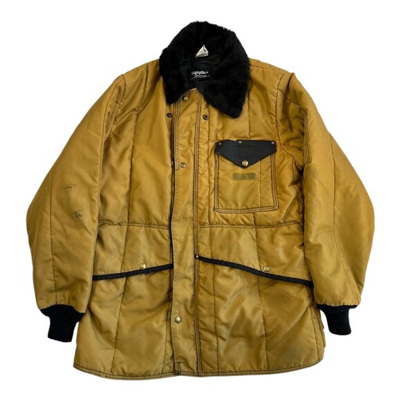 Refrigiwear Other - Vintage RefrigiWear Jacket Size L Yellow Parka Coat Fleece Collar Work USA